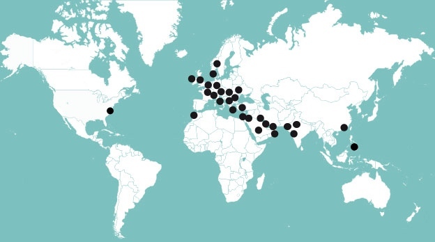 Carte des Cliniques DHI du monde Les Cliniques DHI dans le monde